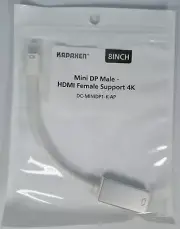 New MINI DISPLAYPORT MALE TO HDMI 4K FEMALE CABLE ADAPTER DONGLE