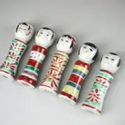 Kyoto ware Kiyomizu ware Kokeshi chopstick rest set Shisen