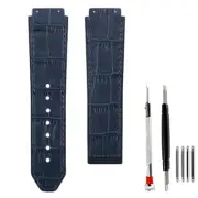 25mm Leather Watch Band for Hublot Big Bang Strap replacement with Tool Gray