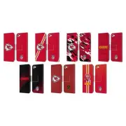 NFL KANSAS CITY CHIEFS LOGO LEATHER BOOK CASE FOR APPLE iPOD TOUCH MP3