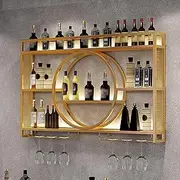 Wall Mounted Wine Rack with Glass Holder Slim Home Bar Unit for Cupboard Metal Wine Bottle Holder for Wedding Couple Bar Shelf Organizer for Fridge (Size: 100)