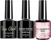 Gel Polish for Nails - 3X Women Nail Blossom Gel Polish Top Base Coat,Home Salon Spreading Effect Manicure Accessory for Dating, Gathering