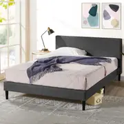 Zinus Bed Frame Fabric Upholstered Dark Grey