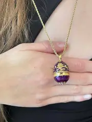 Faberge egg style Jewelry SET Fabergé Egg Necklace Bracelet Teacher Appreciation