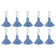24Pcs 7.5cm/3" Bookmark Tassels with Loop for DIY Crafts Accessory, Blue