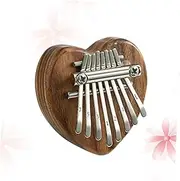 ibasenice Educational 8 Key Thumb Piano Diy Assembly Piano Handmade Toy for Boys and Girls Heart Shape Painting