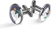 [Generic] Men's Cufflinks, Polar Bear Mom and Baby Decorate Christmas Tree Cuff Links for Men, Classic Cufflinks Black for Suit Shirt Wedding Business Birthday Jewelry Gift