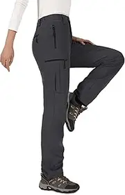 [Cycorld] Women's-Ski-Snow-Pants, Fleece Lined Water Resistant Windproof Pants Winter Hiking Softshell Pants for Women