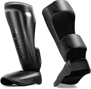 FIVING MMA Martial Arts Shin Guards – Padded, Adjustable Muay Thai Leg Guards with Instep Protection for Kickboxing/MMA Training and Sparring – Durable, Professional MMA Equipment
