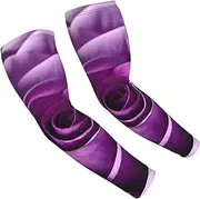 [FSCEV] Purple Rose Sun Protection Arm Sleeves Outdoor Essentials Cooling Compression Golf Hiking Cycling