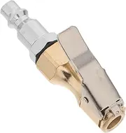 Heavy Duty Brass Air Chuck with Locking Clip Self Locking Tire Inflator Adapter for Pressure Gauges and Compressors Compatible with All Vehicle Quick Connect Air Tool