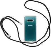 JProtect Mobile Phone Chain for Samsung Galaxy S10e – Elegant Mobile Phone Case Samsung Galaxy S10e Case with Strap for Hanging in Black/Samsung S10e Mobile Phone Chain with Strap Cord Chain
