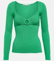 [Stella McCartney] Stella McCartney Ribbed-knit top AU 2 green