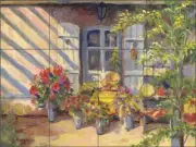 Flower Shop Tile Backsplash Joanne Margosian Art Floral Ceramic Mural JM006