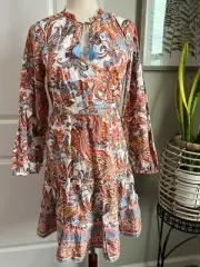 Soft‎ Surroundings Dress XS Paisley Peasant Boho Long Sleeve Cottagecore Prairie
