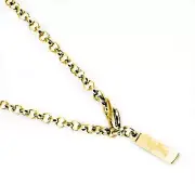 Kipling Stainless Steel Gold Cable Chain Necklace 3 MM,18 INCH (+ 3 Cm extend.)