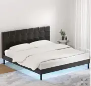 Artiss Bed Frame King Size LED Black
