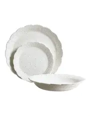 [Robert Gordon] Petal 12 Piece Dinner Set in Speckled White
