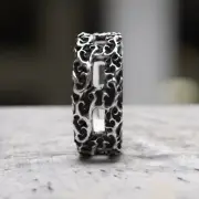 Unique Snake & Skull 925 Sterling Silver Ring - Handmade Gothic Statement Band