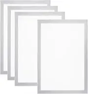 uxcell A4 Magnetic Sign Holder, 4 Pack Magnetic Display Frame Self-Adhesive Picture Frame Double Sided for Window Wall Office Refrigerator, Silvery