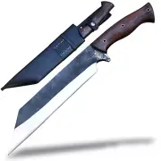 Handmade knife-12 inches long Blade seax knife-large fixed Blade knife-camping