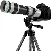BENOISON Telephoto Zoom Lens 420-800mm, EF/EF-S Mount, Manual Focus, White, Robust Construction