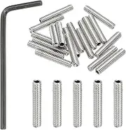 uxcell #10-24x1 Internal Hex Socket Set Grub Screws, 20 Pcs 304 Stainless Steel Cup Point Set Screw with Hex Key Wrench for Door Handles Bathroom Fixtures
