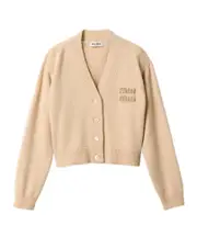 Miu Miu V-Neck Button-Up Cardigan IT40,IT38,IT36 snow White