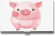 [LQPMNK] Metal Card Case, Lovely Pig Print Professional Card Case Premium Card Case Lightweight Card Holder Pocket Card Case