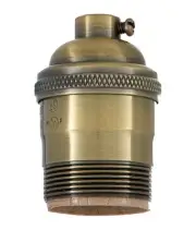B&P Lamp Heavy Turned Brass, Keyless Premium Lamp Sockets