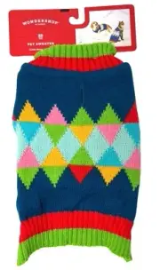 Pets Wonder Shop Extra Small Argyle Pet Sweater For Cats & Small Breeds Dogs Up