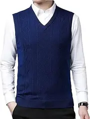 [Generic] Men Basic Wool Knit Tank Sleeveless Jumpers V Neck Sweater Pullover Business Vest