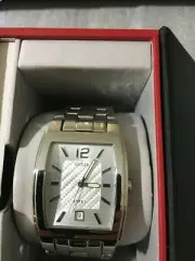 Vtg Brand New Men's Guess Watch Stainless Steel Shows Date Manual Free Ship