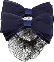 LRXIYODE 2pcs Hair Bun Cover Net Bowknot Decor Strong Hold Hair Accessories for Women for Air Hostesses Professional Settings Suitable for Thin Thick