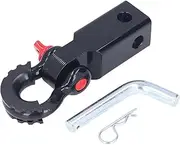Shackles 2in Universal Shackle Hitch Hook Receiver High Strength Steel Tow Hitch Receiver for Cars Trucks Jeeps Tow Rope(Black)