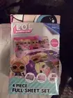 L.O.L. SUPRISE~FULL SIZE SHEET SET~NEW/PACKAGE~1 FLAT~1 FITTED~2 PILLOW CASESdam