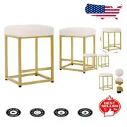 Compact 24" Counter Height Bar Stools – Soft Faux Leather & Built-In Footrest