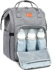 Diaper Bag Backpack, Waterproof Multi Function Baby Travel Bags (Classic Gray)