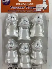 Wilton Bobble Head Halloween Ghosts Cake Topper NIB 6 count