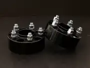 2pc 2" 5x4.5 to 5x4.5 Black Wheel Spacers | Hubcentric for Jeep 71.5 | 1/2" Stud
