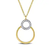 Overlapping Open Circles Pendant in 10K Two-Tone Gold