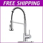 Easily Installed Kitchen Sink Faucet with Pull Down Sprayer - Lead-Free Design