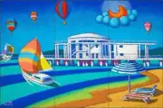 Boat Tile Backsplash Stefano Calisti Art Ceramic Mural POV-SC006