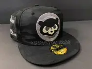 BURDEENS EXCLUSIVE CHICAGO CUBS FITTED HAT BLACK CAMO BE ALERT PATCH CLUB 7 1/2