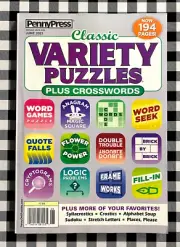 PENNY PRESS JUNE 2023 "CLASSIC VARIETY PUZZLES" PLUS CROSSWORDS! 194 PAGES BOOK