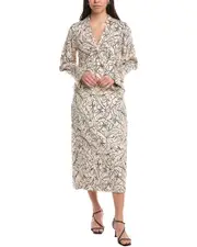 SIMKHAI Lee Linen-Blend Midi Dress