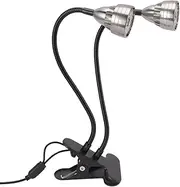 Fdit USB Powered Aluminum Shell Plant Grow Light, 360 Degree Bendable Dual Heads Fill Light with 52 LEDs for Indoor Plants with Non Slip Base