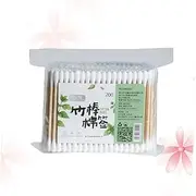 WRITWAA 200Pcs Double Tipped Bamboo Cotton Swabs for Care Makeup Cleaning Multipurpose Applicator Buds Safe Convenient Storage