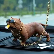 Bully Pitbull Dog Car Interior Decoration Dashboard Ornament Fashion Funny Cute Home Decoration Auto Accessories No Base-Brown