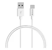 Verbatim Charge & Sync USB-C Cable 1 Meter - White USB C to USB A. Durable Design. Fast Charge QC 2.0 and 3.0.